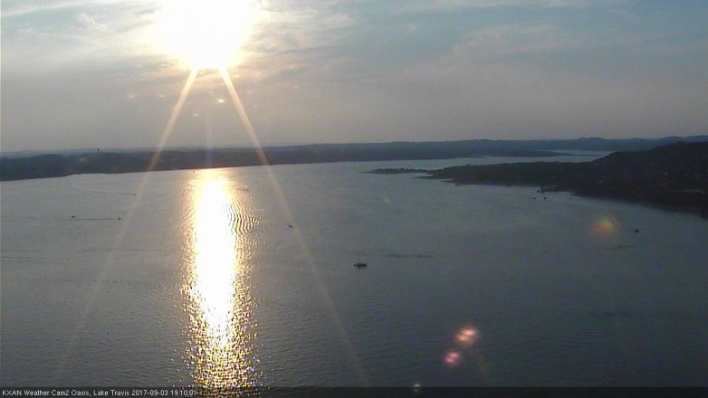 Lake Travis webcam, September 3, 2017 6:35 PM CT