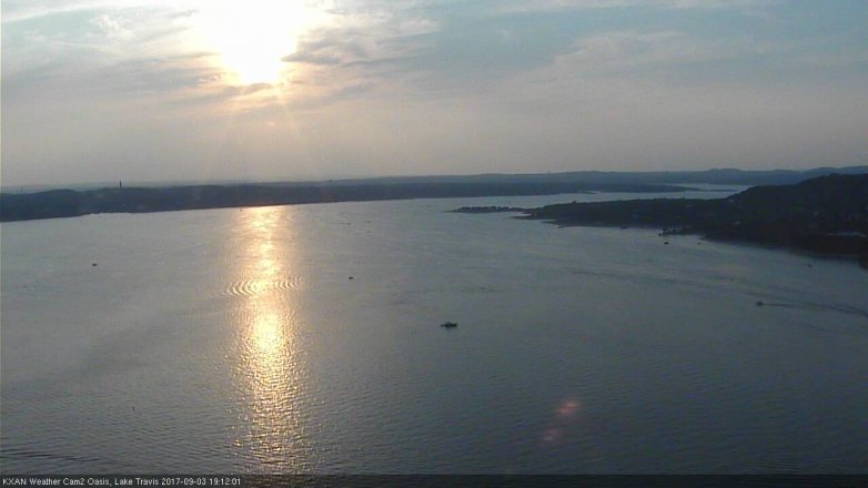 Lake Travis webcam, September 3, 2017 6:40 PM CT