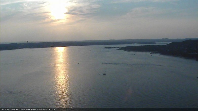 Lake Travis webcam, September 3, 2017 6:45 PM CT