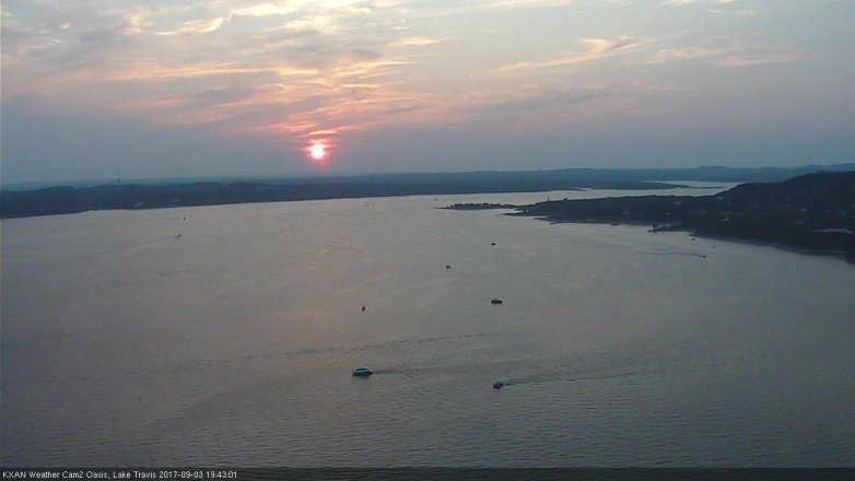 Lake Travis webcam, September 3, 2017 6:55 PM CT