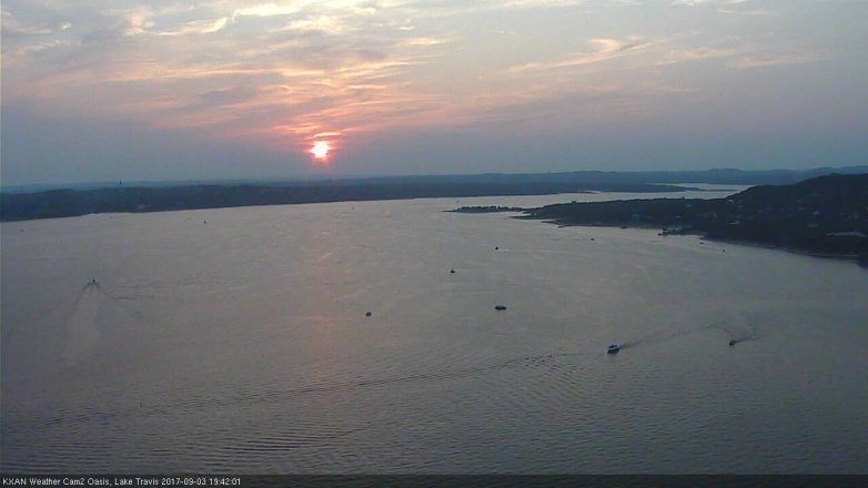 Lake Travis webcam, September 3, 2017 7:05 PM CT
