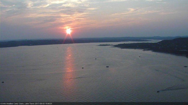 Lake Travis webcam, September 3, 2017 7:10 PM CT