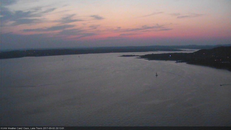 Lake Travis webcam, September 3, 2017 7:20 PM CT