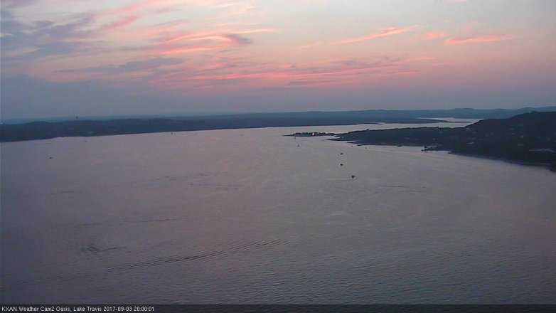 Lake Travis webcam, September 3, 2017 7:30 PM CT