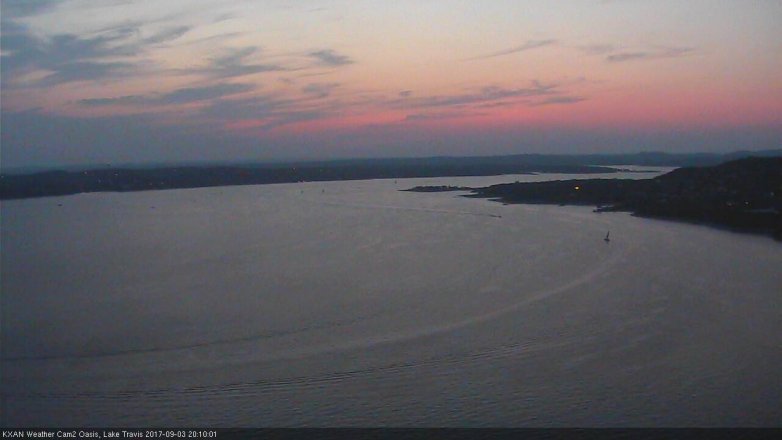 Lake Travis webcam, September 3, 2017 7:40 PM CT