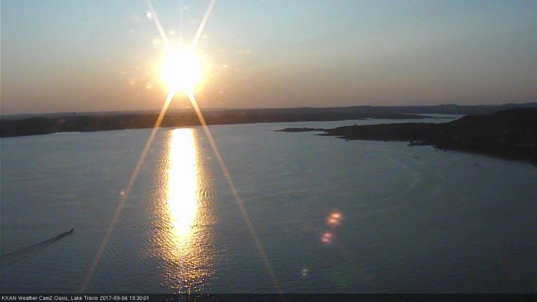 Lake Travis webcam, September 4, 2017 6:35 PM CT