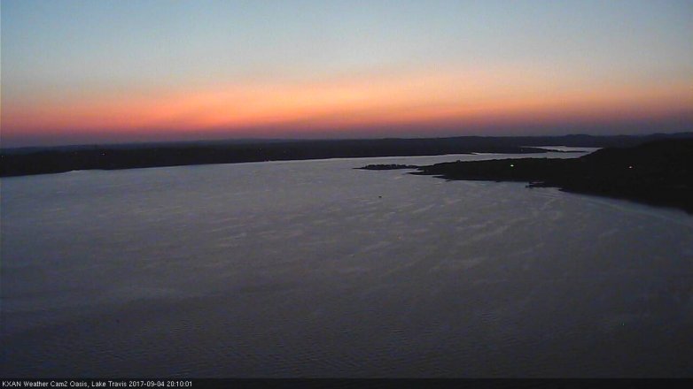 Lake Travis webcam, September 4, 2017 7:40 PM CT