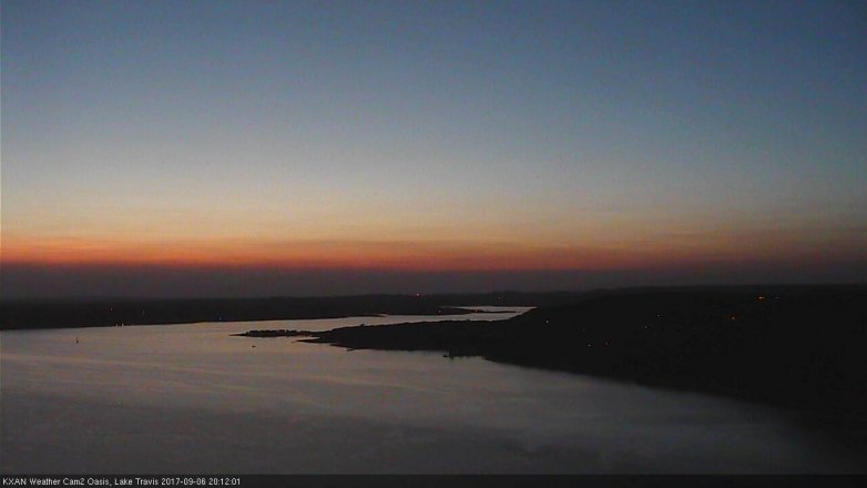 Lake Travis webcam, September 6, 2017 7:20 PM CT