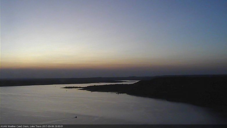 Lake Travis webcam, September 6, 2017 7:30 PM CT