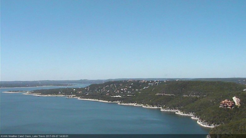 Lake Travis webcam, September 7, 2017 1:25 PM CT
