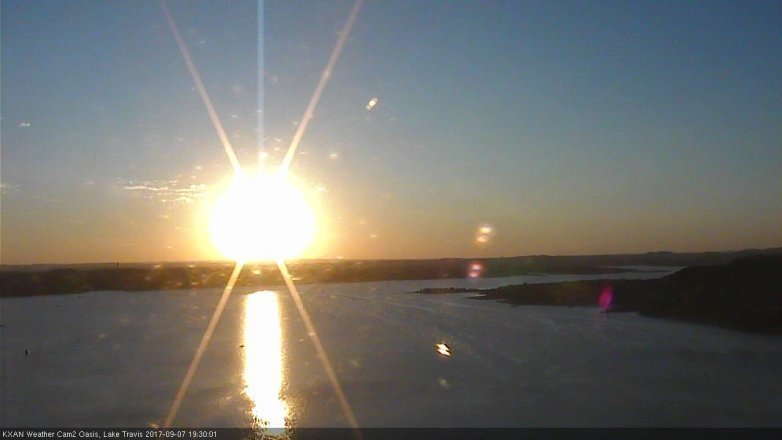 Lake Travis webcam, September 7, 2017 7:00 PM CT
