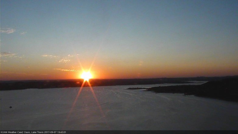Lake Travis webcam, September 7, 2017 7:15 PM CT