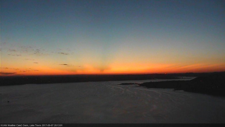 Lake Travis webcam, September 7, 2017 7:30 PM CT