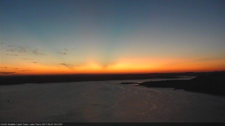 Lake Travis webcam, September 7, 2017 7:40 PM CT