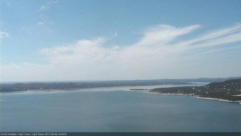 Lake Travis webcam, September 8, 2017 1:50 PM CT
