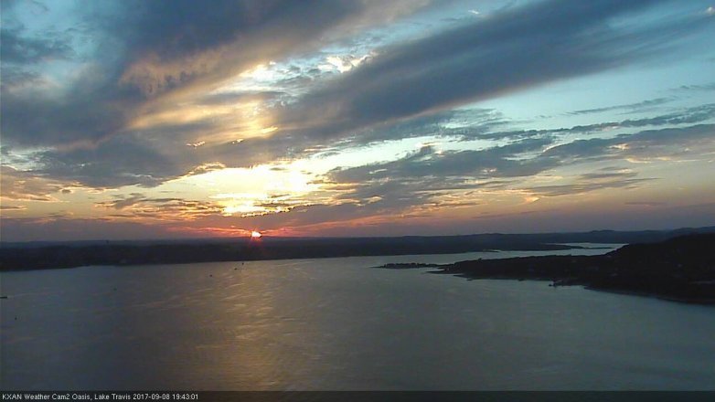 Lake Travis webcam, September 8, 2017 6:50 PM CT