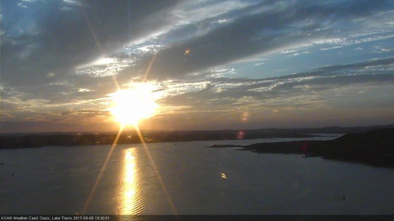Lake Travis webcam, September 8, 2017 6:55 PM CT