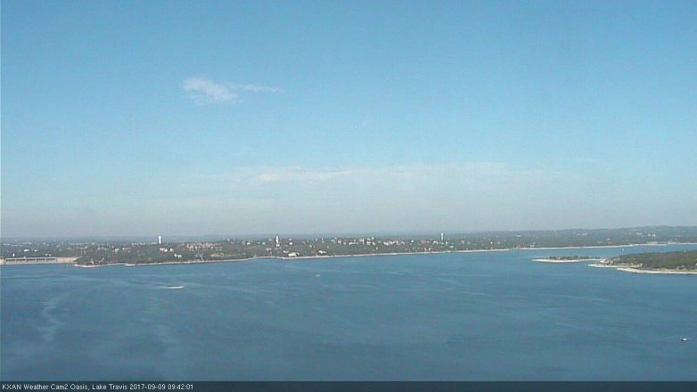 Lake Travis webcam, September 9, 2017 9:00 AM CT