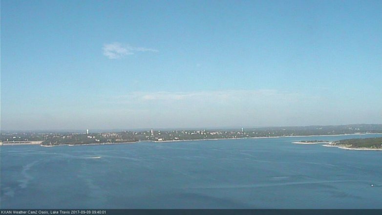 Lake Travis webcam, September 9, 2017 9:05 AM CT