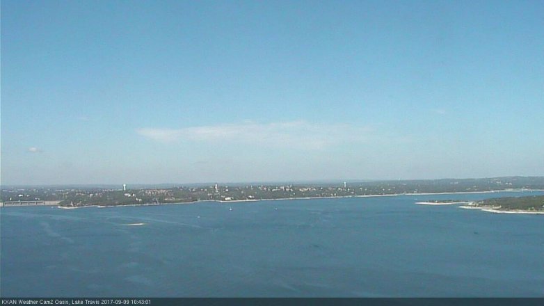 Lake Travis webcam, September 9, 2017 10:00 AM CT
