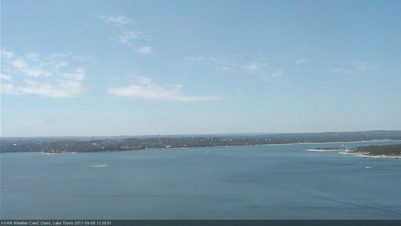 Lake Travis webcam, September 9, 2017 12:55 PM CT
