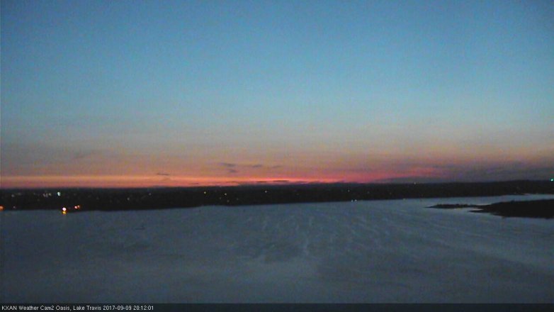 Lake Travis webcam, September 9, 2017 7:30 PM CT