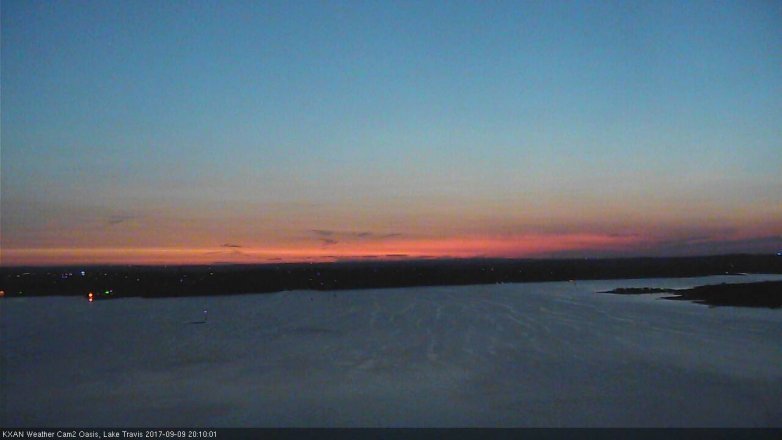Lake Travis webcam, September 9, 2017 7:40 PM CT