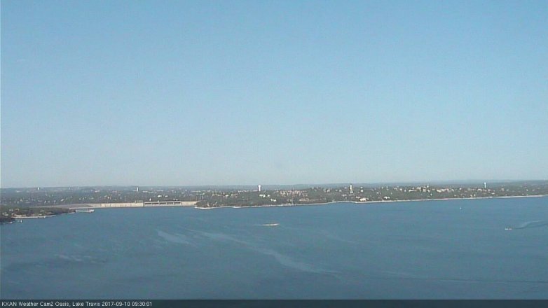 Lake Travis webcam, September 10, 2017 9:00 AM CT