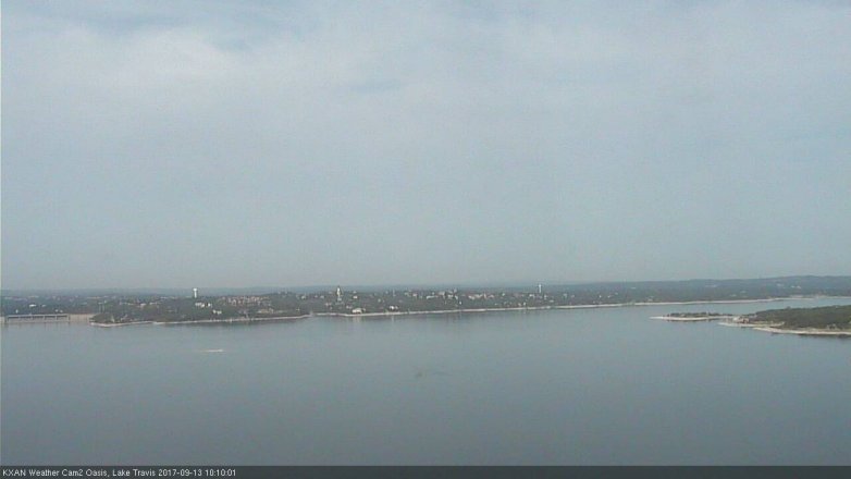 Lake Travis webcam, September 13, 2017 9:30 AM CT