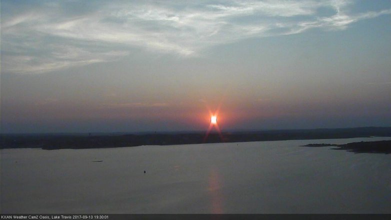 Lake Travis webcam, September 13, 2017 6:50 PM CT
