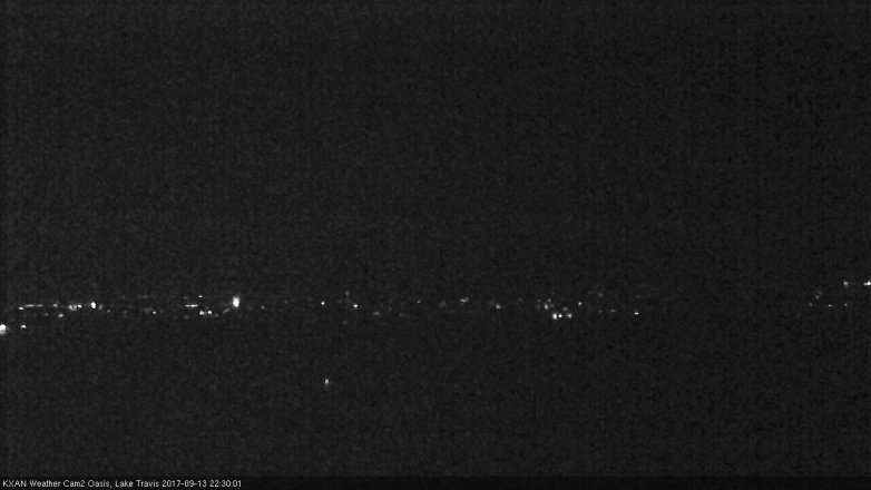 Lake Travis webcam, September 13, 2017 9:50 PM CT