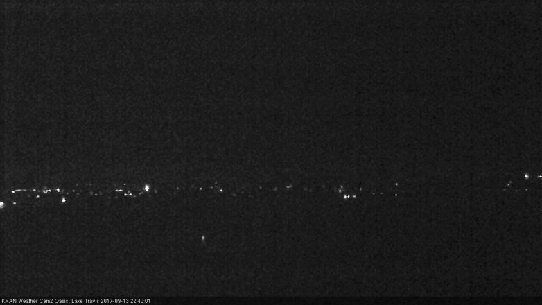 Lake Travis webcam, September 13, 2017 10:00 PM CT