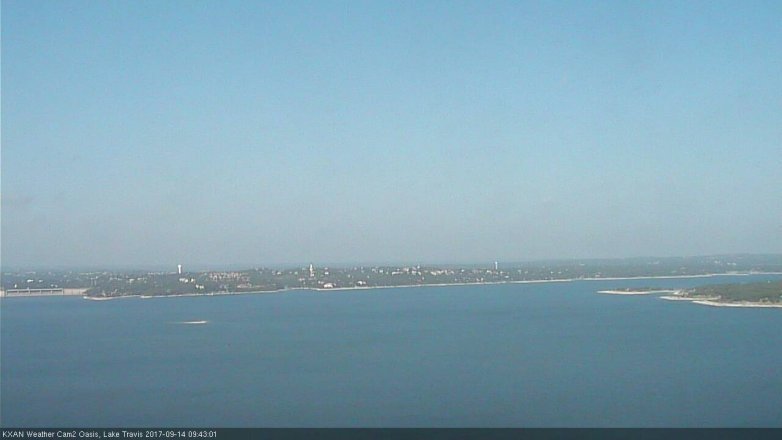 Lake Travis webcam, September 14, 2017 9:05 AM CT