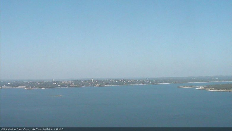 Lake Travis webcam, September 14, 2017 10:15 AM CT