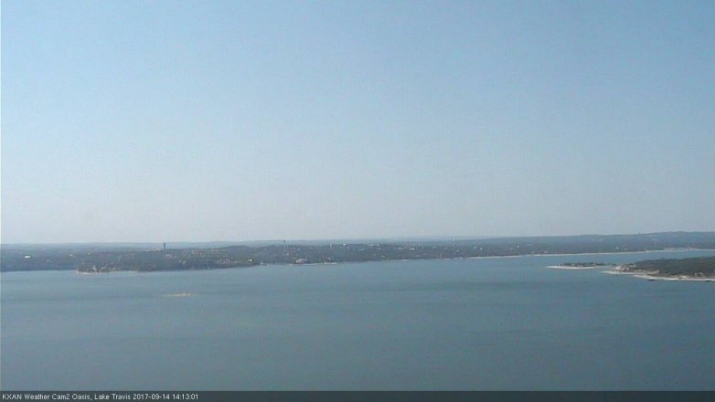 Lake Travis webcam, September 14, 2017 1:45 PM CT