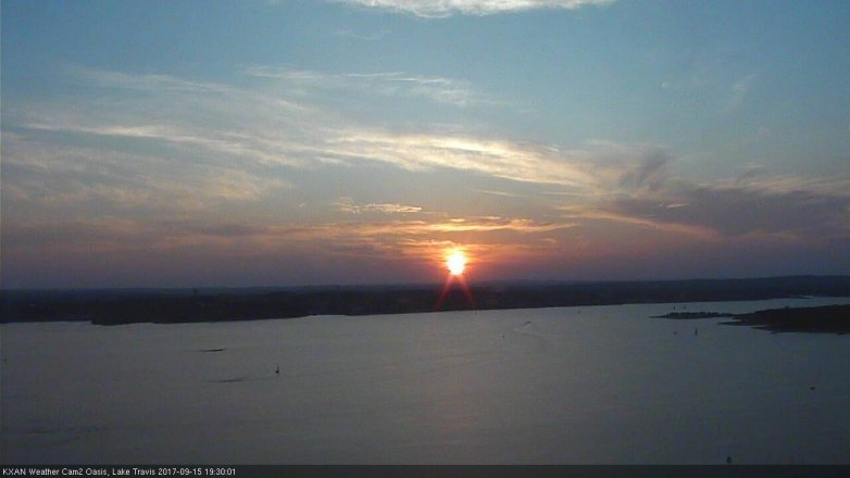Lake Travis webcam, September 15, 2017 7:00 PM CT