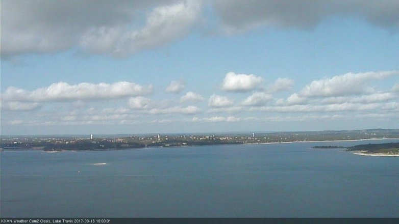 Lake Travis webcam, September 16, 2017 9:30 AM CT