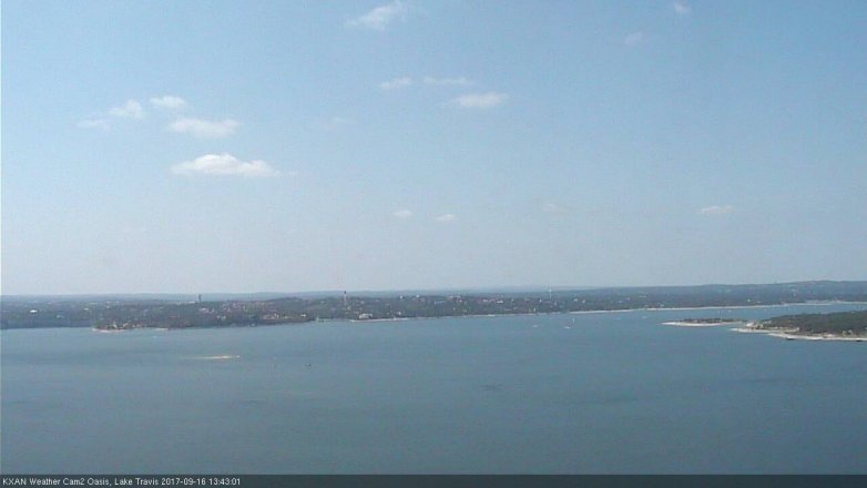 Lake Travis webcam, September 16, 2017 1:15 PM CT