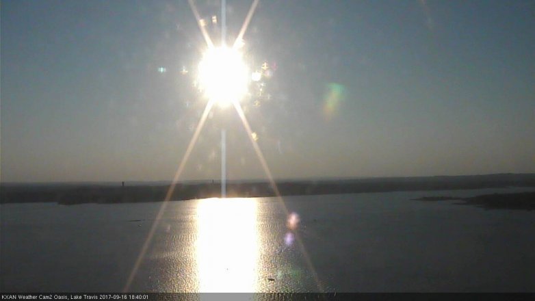 Lake Travis webcam, September 16, 2017 5:55 PM CT