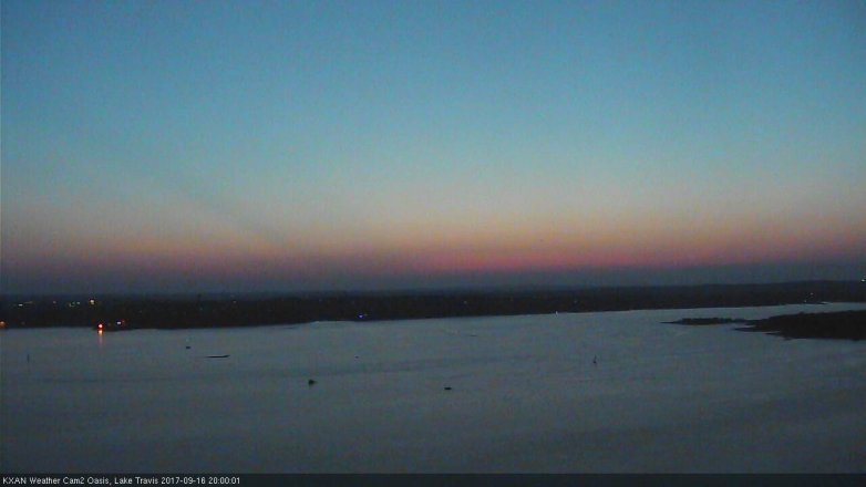 Lake Travis webcam, September 16, 2017 7:30 PM CT