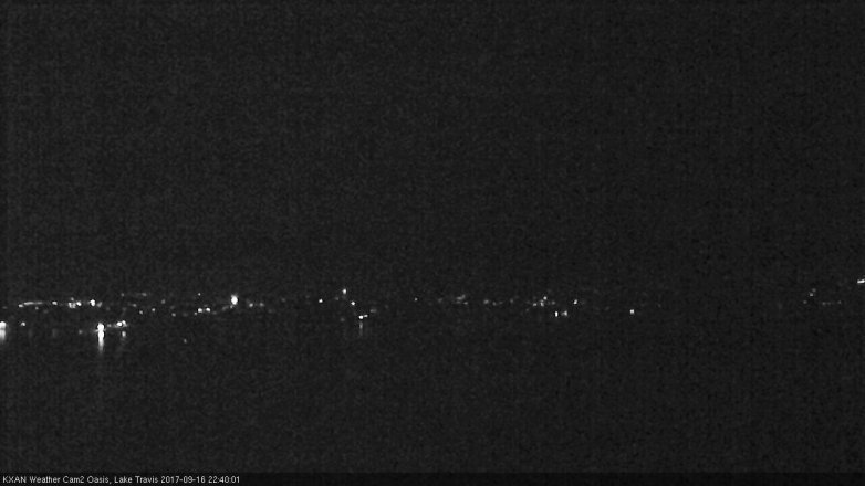 Lake Travis webcam, September 16, 2017 10:00 PM CT