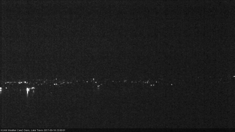 Lake Travis webcam, September 16, 2017 10:30 PM CT
