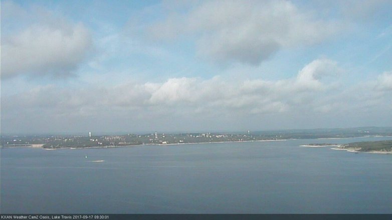 Lake Travis webcam, September 17, 2017 9:00 AM CT