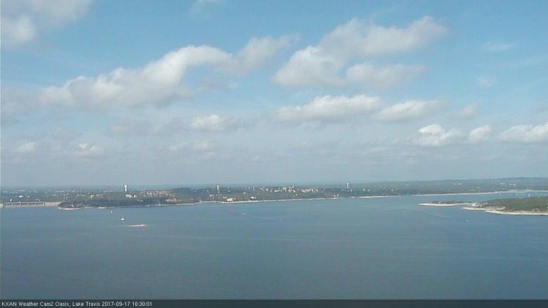 Lake Travis webcam, September 17, 2017 9:40 AM CT