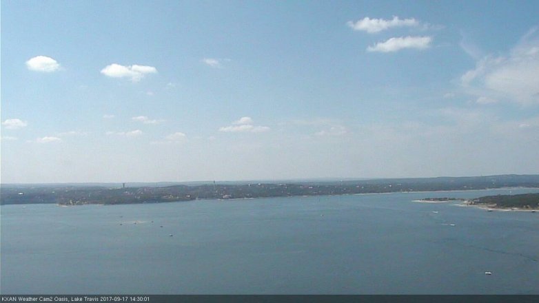 Lake Travis webcam, September 17, 2017 1:35 PM CT