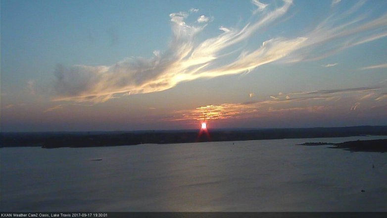 Lake Travis webcam, September 17, 2017 6:40 PM CT