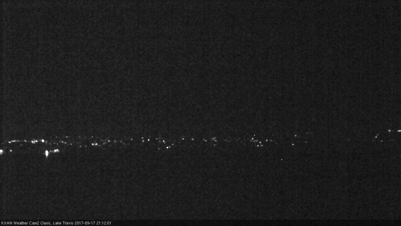 Lake Travis webcam, September 17, 2017 8:30 PM CT