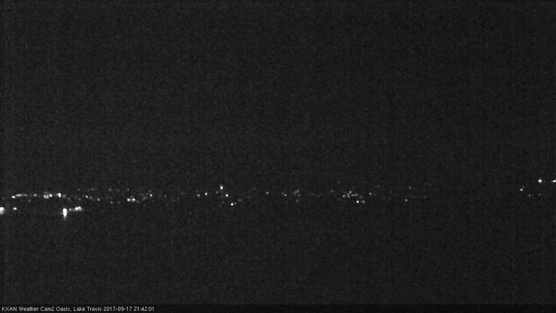 Lake Travis webcam, September 17, 2017 8:50 PM CT