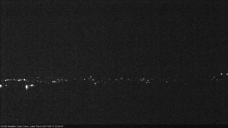 Lake Travis webcam, September 17, 2017 10:05 PM CT