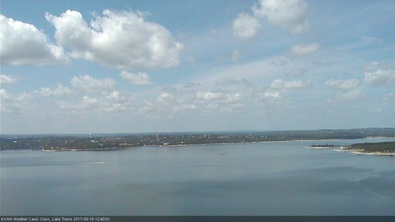 Lake Travis webcam, September 18, 2017 12:00 PM CT